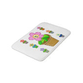 Cute Rosy Posy Potted Flowers Bath Mat (Gekanteld)