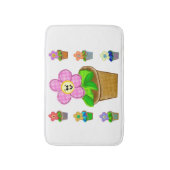 Cute Rosy Posy Potted Flowers Bath Mat (Voorkant Verticaal)