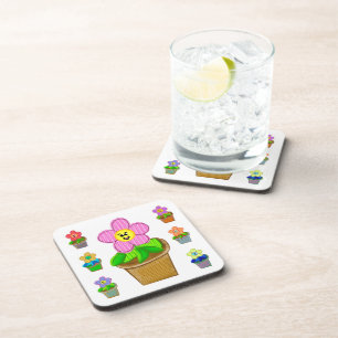 Cute Rosy Posy Potted Flowers Beverage Coasters Bier Onderzetter