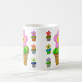 Cute Rosy Posy Potted Flowers Coffee Mok (Center)