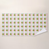 Cute Rosy Posy Potted Flowers die Pattern herhalen Badhanddoek (Badhanddoek)