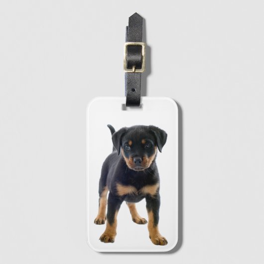 Cute Rottie Puppy Dog mama Rottweiler Bagagelabel (Voorkant (verticaal))