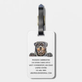 Cute Rottie Puppy Dog Waterverf Rottweiler Bagagelabel (Achterkant verticaal)