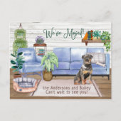 Cute Rottweiler Cozy New Home Moving     Aankondigingskaart (Voorkant)