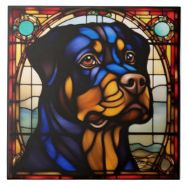 Cute Rottweiler decoratieve keramische tegel Tegeltje