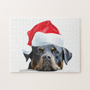 Cute Rottweiler Dog Santa Gift voor Rottie-eigenaa Legpuzzel