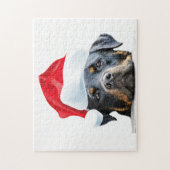 Cute Rottweiler Dog Santa Gift voor Rottie-eigenaa Legpuzzel (Verticaal)