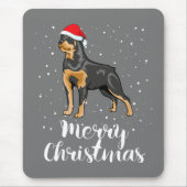 Cute Rottweiler Kerstman Hoed Kerstmis Kleding Muismat (Voorkant)