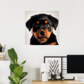 Cute Rottweiler Puppy Hondenportret Poster (Thuiskantoor)