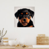 Cute Rottweiler Puppy Hondenportret Poster (Keuken)