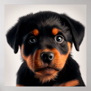 Cute Rottweiler Puppy Hondenportret Poster