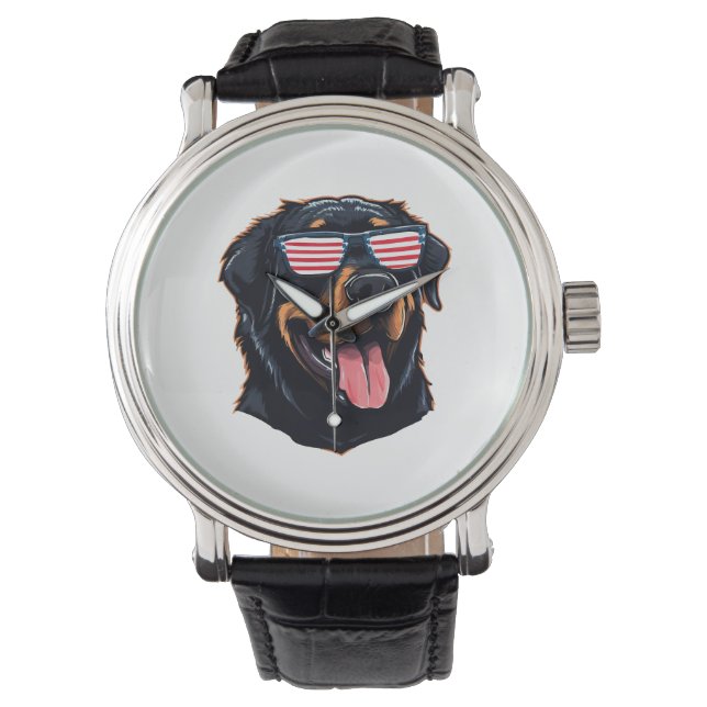 Cute Rottweiler Puppy Horloge (Voorkant)
