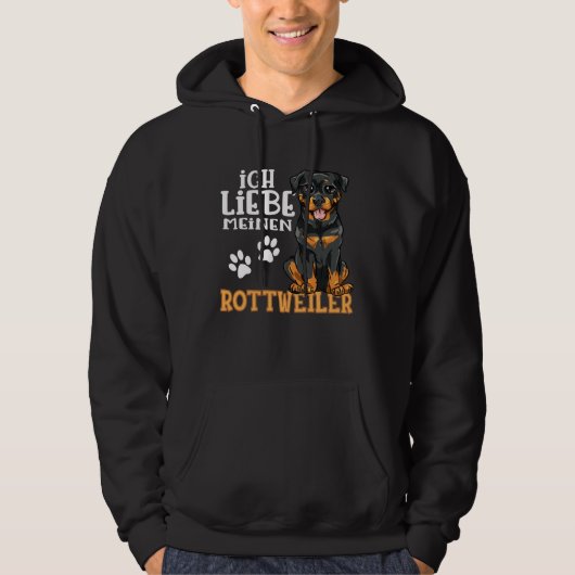 Cute Rottweiler Rotti Dog Ich Liebe Meine Rottweil Hoodie (Voorkant)