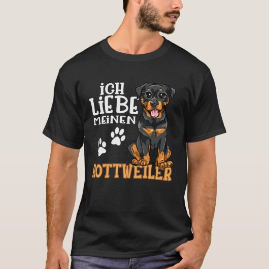 Cute Rottweiler Rotti Dog Ich Liebe Meine Rottweil T-shirt (Voorkant)