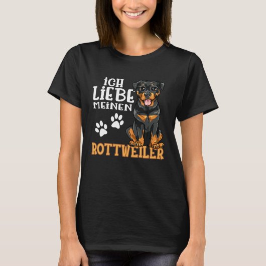 Cute Rottweiler Rotti Dog Ich Liebe Meine Rottweil T-shirt (Voorkant)