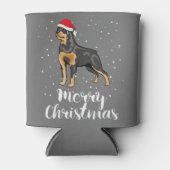 Cute Rottweiler Santa Hat Merry Kerstkostuum Blikjeskoeler (Voorkant)