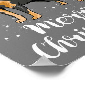 Cute Rottweiler Santa Hat Merry Kerstkostuum Poster (Hoek)
