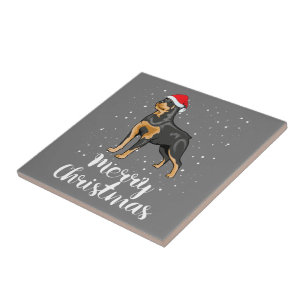 Cute Rottweiler Santa Hat Merry Kerstkostuum Tegeltje