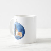 Cute Rough Collie kerstkeramische Mok (Voorkant links)