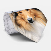 Cute Rough Collie Kerstmis Hondenliefhebber Stropdas (Opgerold)