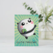 Cute Round Panda Briefkaart (Staand voorkant)