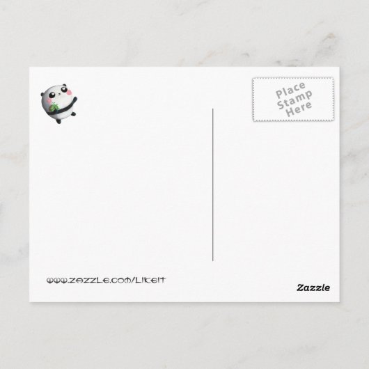 Cute Round Panda Briefkaart (Achterkant)