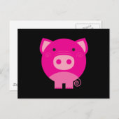 Cute Round Pig Cartoon Briefkaart (Voorkant / Achterkant)