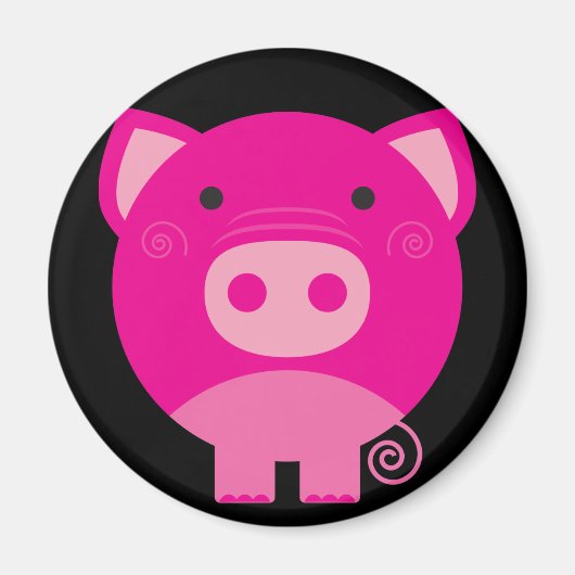 Cute Round Pig Cartoon Magneet (Voorkant)
