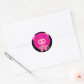 Cute Round Pig Cartoon Ronde Sticker (Envelop)