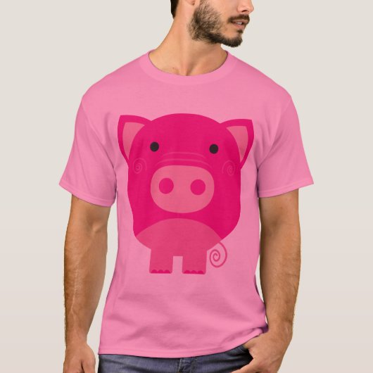 Cute Round Pig Cartoon T-shirt (Voorkant)