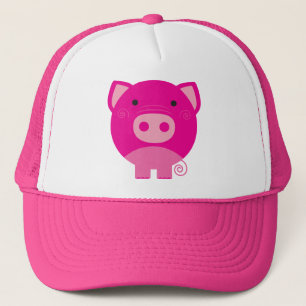 Cute Round Pig Cartoon Trucker Pet