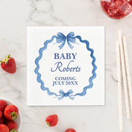 Cute Royal Blue Boy Baby Shower Servet