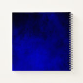 Cute royal blue faux glitter monogram notitieboek (Achterkant)