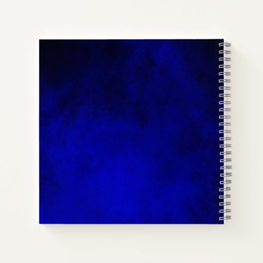 Cute royal blue faux glitter monogram notitieboek (Achterkant)
