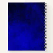 Cute royal blue faux glitter monogram notitieboek (Achterkant)