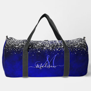 Cute royal blue faux glitter monogram plunjezak