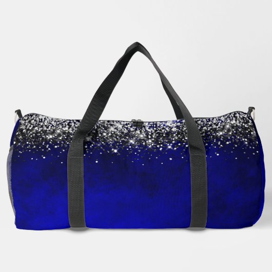 Cute royal blue faux glitter monogram plunjezak (Achterkant)