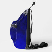 Cute royal blue faux glitter monogram sling bag (Rechts)