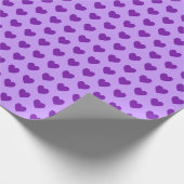 Cute Royal Paars Hearts Pattern Cadeaupapier (Hoek)
