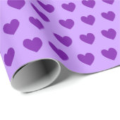 Cute Royal Paars Hearts Pattern Cadeaupapier (Rol Hoek)