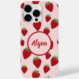 Cute roze aardbei Case-Mate iPhone 14 pro max hoesje