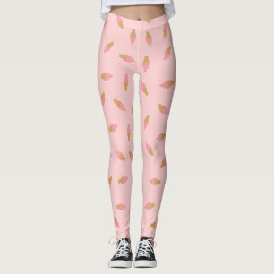 Cute roze aardbei-ijsschootkone leggings