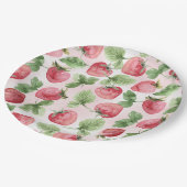 Cute roze aardbei papieren bordje (Gekanteld)