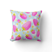 Cute Roze Aardbei Worp Worp Kussen