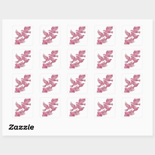 Cute Roze Abstracte Sticker Ontwerp (Vel)