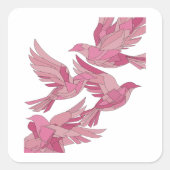Cute Roze Abstracte Sticker Ontwerp (Voorkant)