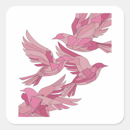 Cute Roze Abstracte Sticker Ontwerp (Voorkant)