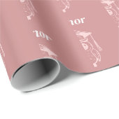 Cute Roze Afstudeeruilpatroon Cadeaupapier (Rol Hoek)