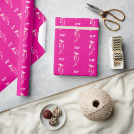 Cute Roze Afstudeeruilpatroon Cadeaupapier