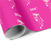 Cute Roze Afstudeeruilpatroon Cadeaupapier (Rol Hoek)